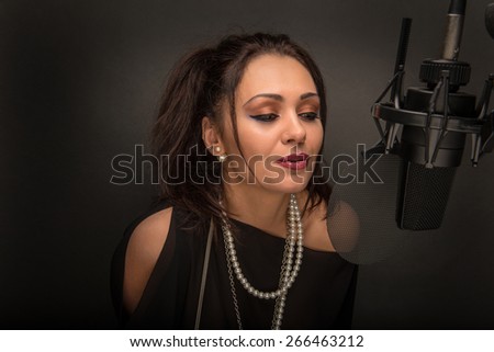 Singing Woman with Microphone