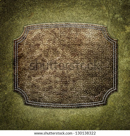 Leather label on fabric