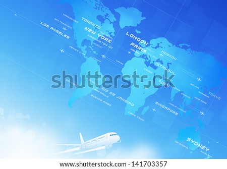 World aviation directions all over the business cities