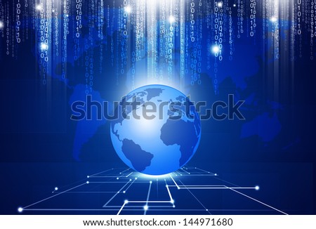 abstrcat technology blue business binary code background