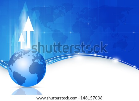 abstract global business concept technology blue background