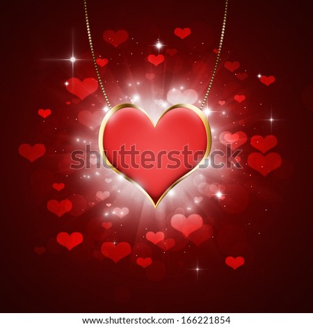 valentine hearts explosion in the dark with big heart medallion in center