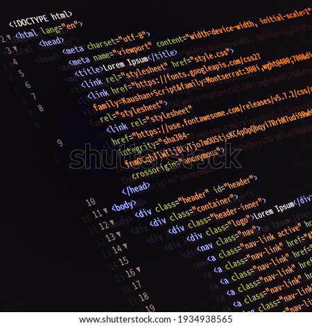 Image, Stock Photo Source Code HTML Javascript