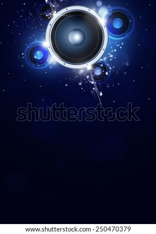 party music blue background for flyers and nightclub posters