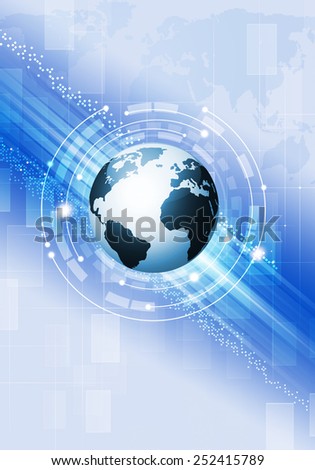abstract technology blue global business concept background