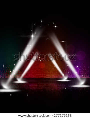 abstract multicolor music disco party events stage spotlights