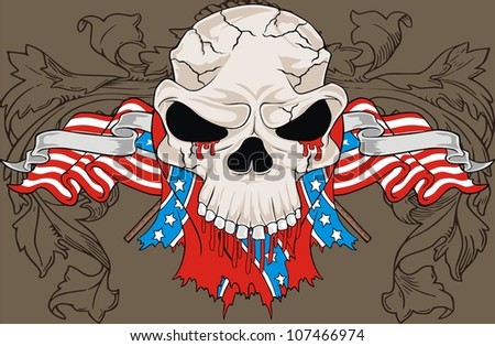 American Flag Skull Stock Vector Illustration 107466974 : Shutterstock