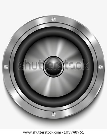 Icon loudspeaker vector. Audio loud speaker. Stereo, sound, radio, volume, dolby illustration.