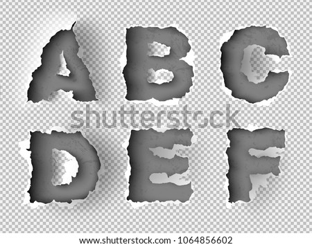 alphabet ripped paper on transparent background Stock fotó © 