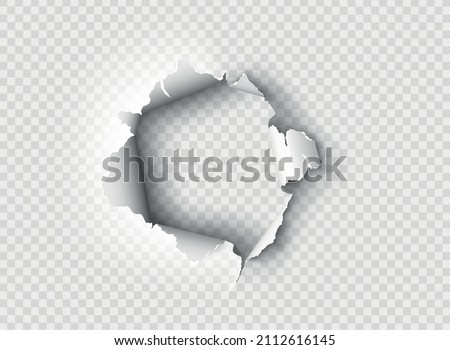 ragged Hole torn in ripped paper on transparent background Photo stock © 