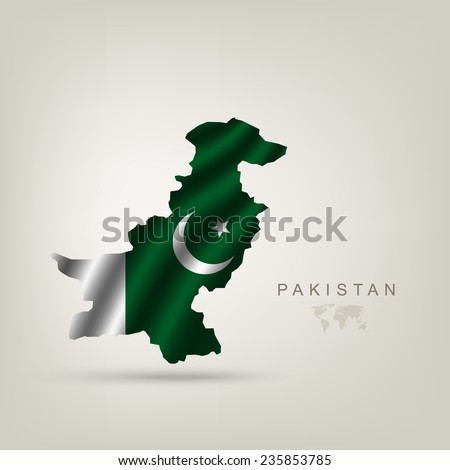 Flag of Pakistan as a country with a shadow