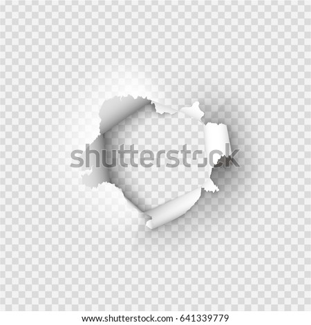 Holes torn in paper on transparent background Imagine de stoc © 