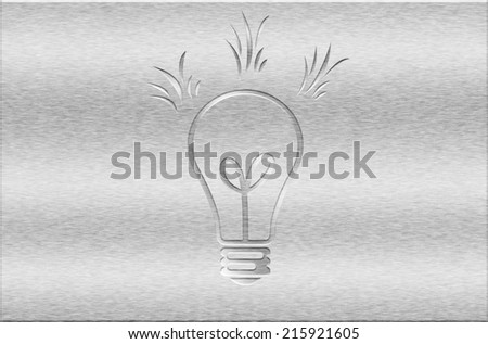 metal plate background with a light bulb icon