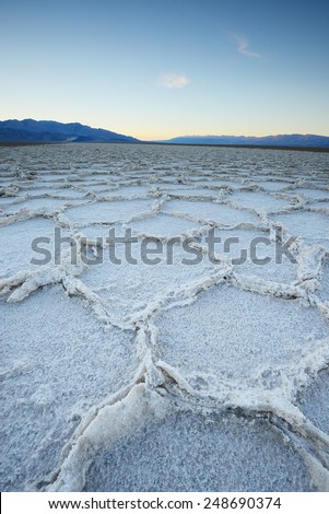 polygon shape of salt flat at Badwater basin in death valley national park