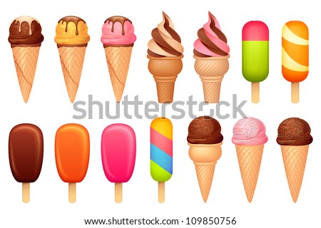 vector illustration of collection of ice cream