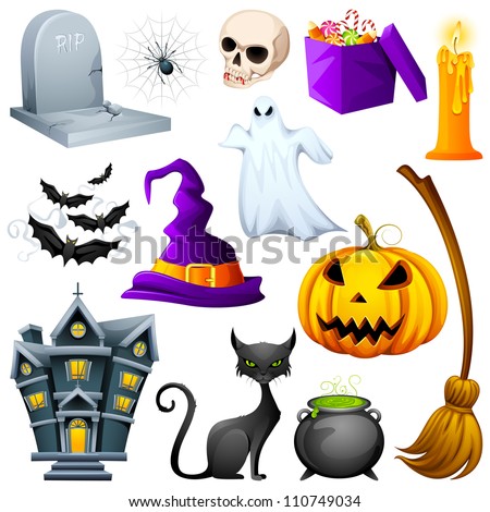 vector illustration of collection of Halloween icon set