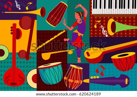 vector illustration of abstract Music collage background