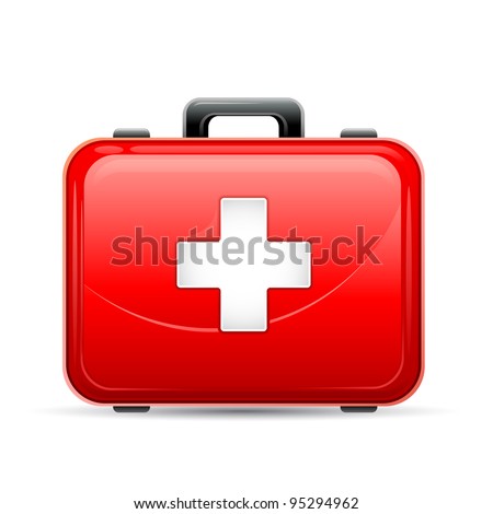 vector illustration of first aid box on white background
