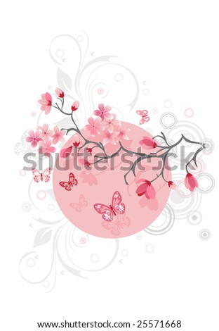 Cherry Blossom Background Stock Vector Illustration 25571668 : Shutterstock