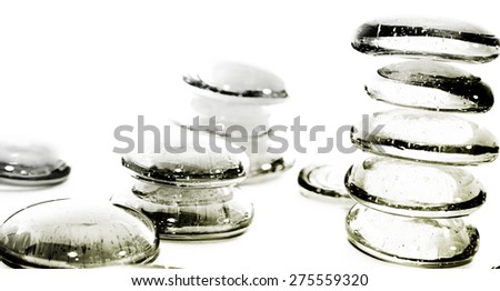 Lot of Gray Pills - Towers. Macro & Isolated on white