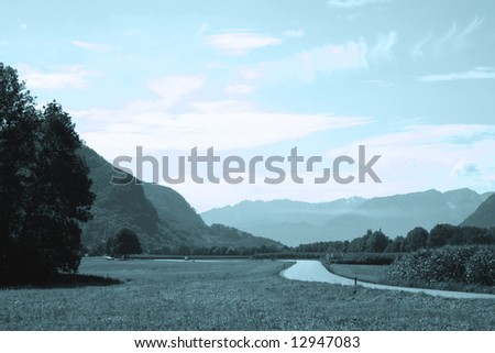 Beautiful country landscape view. Great nature scene.
