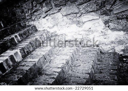 Close-up picture of  old  stairs.