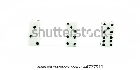 white old dice on a white background - button white casino dices