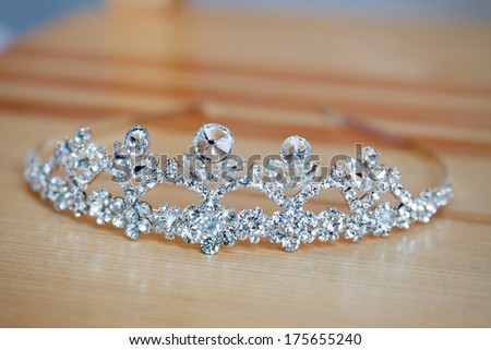 Wedding crown on desk