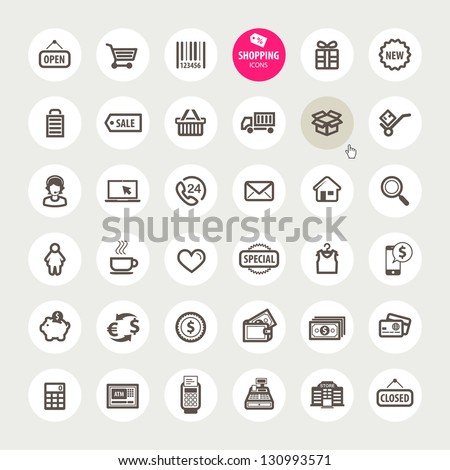 Set of shopping icons