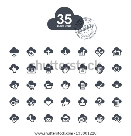 Set of cloud icons