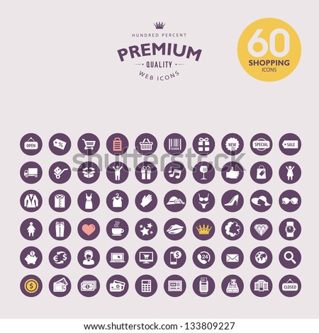 Set of premium shopping icons