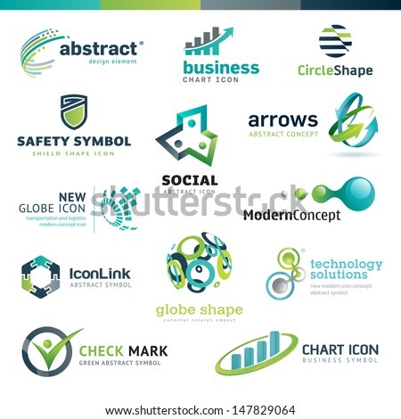 Set of business abstract icons