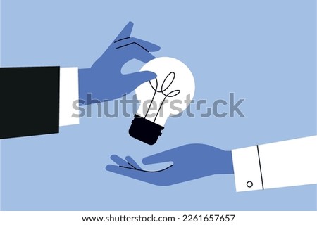 Vector illustration of sharing ideas and experiences, brainstorming, startup, creative team. Creative concept for web banner, social media banner, business presentation, marketing material. 