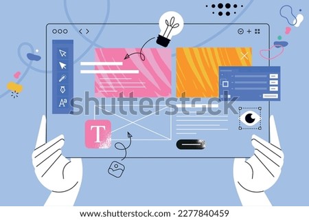 Vector illustration of graphic and web design. Creative concept for web banner, social media banner, business presentation, marketing material.