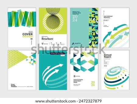 Set of brochure, annual report, business plan cover design templates. Vector illustrations for business presentation, business paper, corporate document, flyer and marketing material.