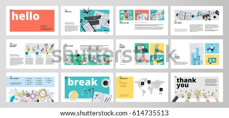 Business presentation templates. Flat design vector infographic elements for presentation slides, annual report, business marketing, brochure, flyers, web design and banner, company presentation.