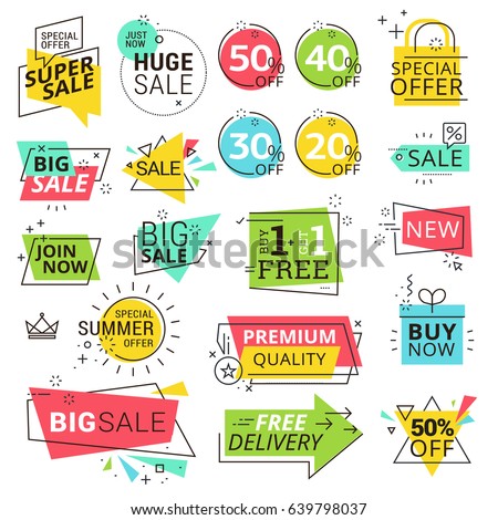 Premium quality labels. Modern vector illustration labels for shopping, e-commerce, product promotion, social media stickers, marketing. 