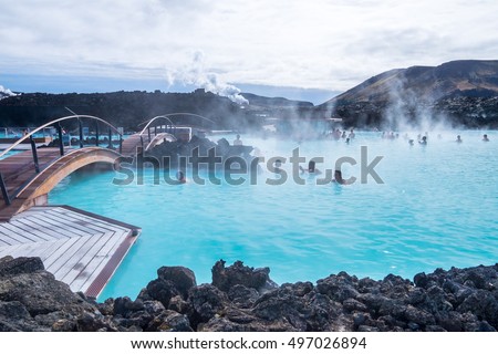 The Blue Lagoon geothermal spa is one of the most visited attractions in Iceland 商業照片 © 