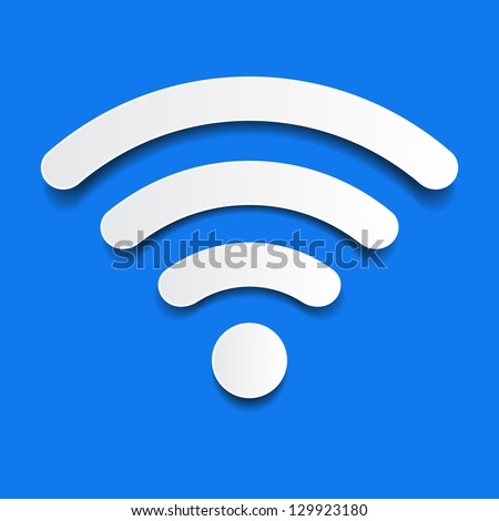 paper wifi on a blue background