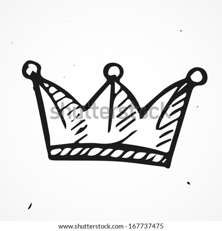 Simple Crown Icon, Hand Drawn Stock Vector Illustration 167737475 ...