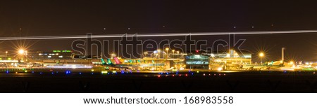 DUBLIN, IRELAND  - DECEMBER 29, 2013: At Dublin Airport the busiest times of the day are 11pm to midnight and between 6am and 7am in the morning.