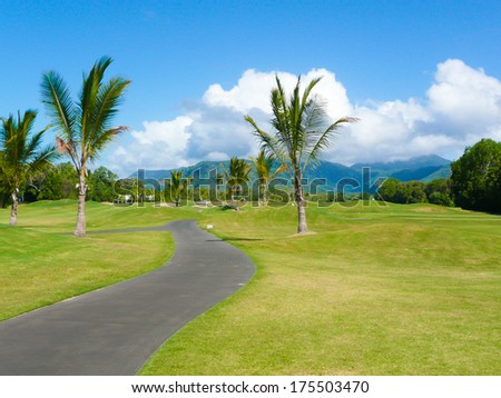 Golf course in Port Douglas Australia on a sunny day