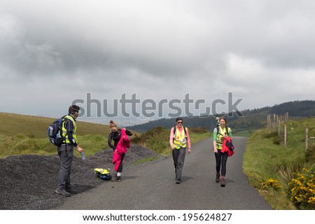 DUBLIN - MAY 25, 2014: Barretstown Dublin Mountains Challenge 2014 is held for the first time to raise money for Barretstown.
