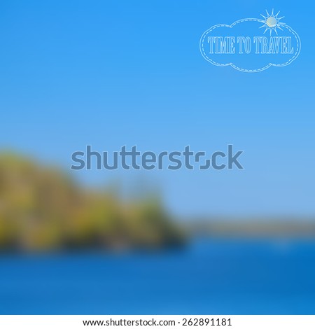 abstract blurred nature background. Web and mobile interface template. Travel  and recreation design, vector illustration.