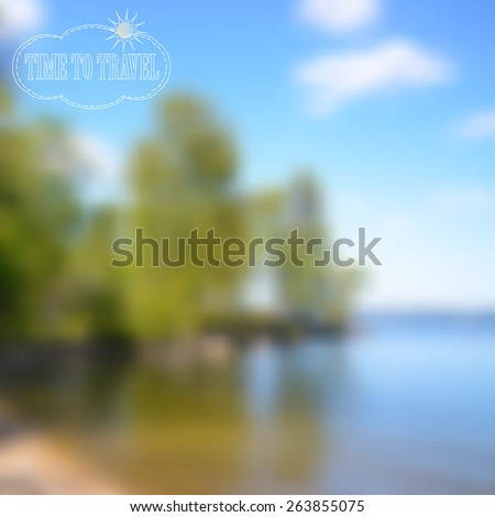 abstract blurred nature background. Web and mobile interface template. Travel  and recreation design, vector illustration.