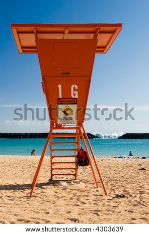 Lifeguard stand overlooking the ocean providing water safety