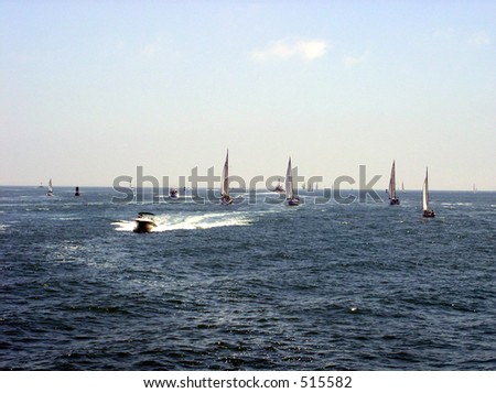 sailboats out on the ocean blue