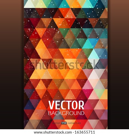 Abstract triangle banner with snow. Christmas theme. Vector illustration