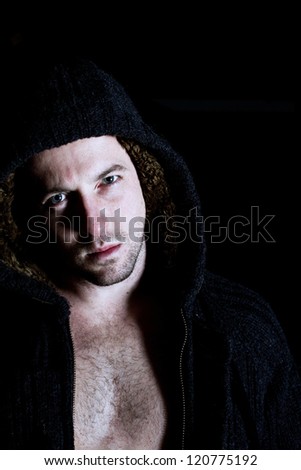 Angry Violent Man With Hood Up Staring Stock Photo 120775192 : Shutterstock
