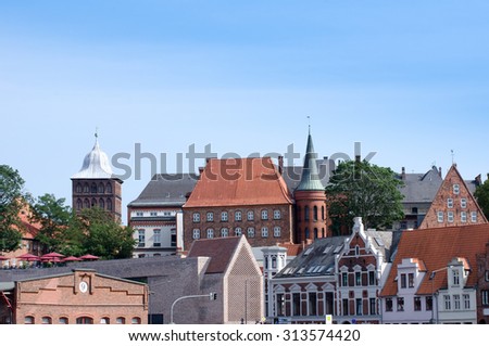 luebeck, views of the Castle gate,Burgtor, and the Hanseatic museum